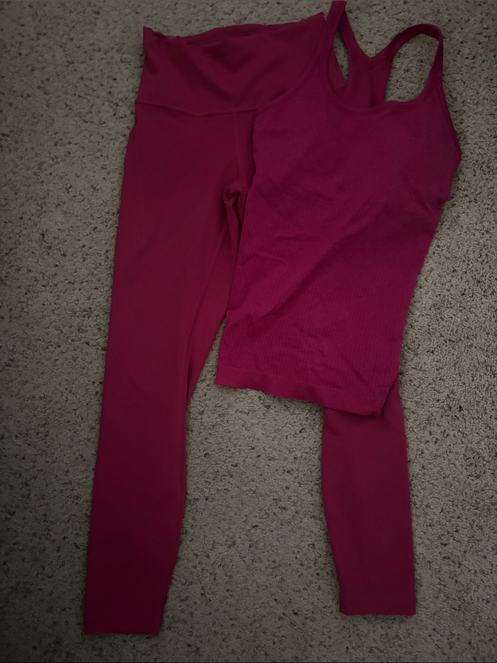 lululemon athletica Ribbed Tank & High-Waist Leggings — Magenta